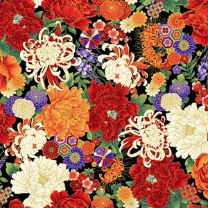 Koko-En Florals Medium Premium Quality 100% Cotton Fabric by The Yard - Picture 1 of 2