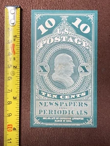 TEN CENTS NEWSPAPER AND PERIODICAL PROOF STAMP ON CARD SCOTT PR2P - Picture 1 of 3
