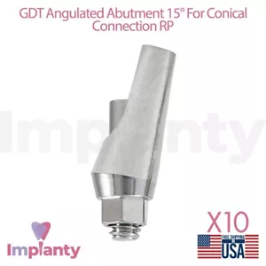 10x GDT Protesi Dentale Angolata 15° Collegamento Conico Esagonale 2,65mm Sistema RP - Foto 1 di 4