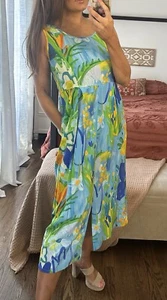 Jam’s World Size Medium Wonderland Painting Art Midi Dress Pockets - Picture 1 of 8