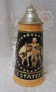 Taza de piedra de cerveza alemana vintage bicentenario de EE. UU. - Imagen 1 de 1