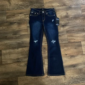 True Religion Joey Twist Flare Blue Jeans Girls' Size 12 NWT - Picture 1 of 5