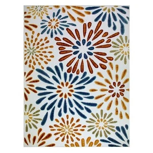 Pemberly Row Beam Flower Indoor Outdoor Area Rug Rectangle 5'3"x7' - Picture 1 of 4
