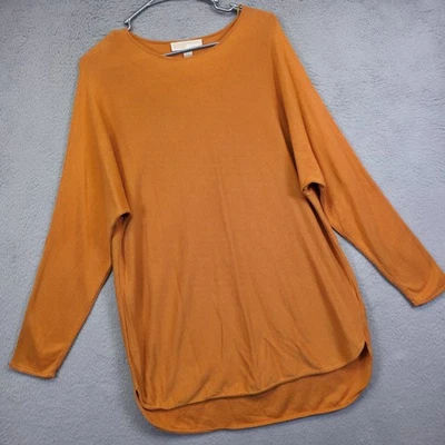Michael Kors Top Womens XL Orange Boho Coastal Oversized Slouchy Tunic Blouse - Image 1 of 4