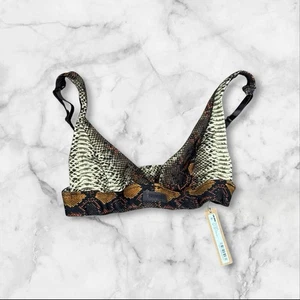 Nuevo con etiquetas Top de bikini Skims reciclado para nadar SW-PLG-0742 estampado de serpiente del desierto XXS - Imagen 1 de 3
