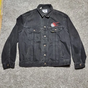 Vintage Rare 1990's Lee Denim Jean Jacket Black Producers Film Center Gr.L - Bild 1 von 16