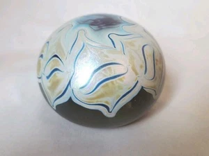 Vintage 1974 Craig Zweifel signiert Kunst Glas Briefbeschwerer opalisierend 3" - Bild 1 von 9