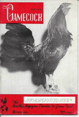 VINTAGE POULTRY QUALITY MAGAZINE The Gamecock Devoted to GameFowl july 1954 - Image 1 of 2