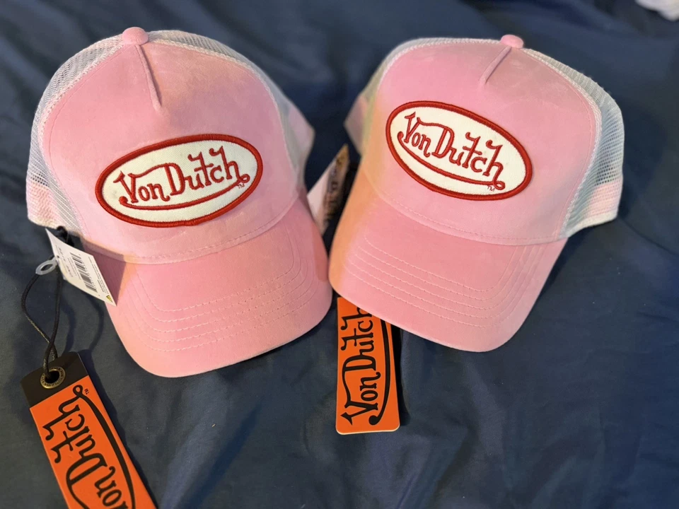 SOMBRERO DE CAMIONERO DE TERCIOPELO HOLANDÉS - PINK CRUSH COMBO DE 2 piezas Foto 1 de 4