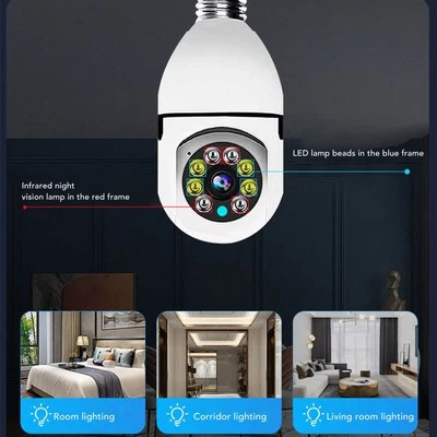 Bulb Camera HD Wireless Motion Detection Alarm Night Vis-ion Clear Images Wi BEA - Image 1 of 4