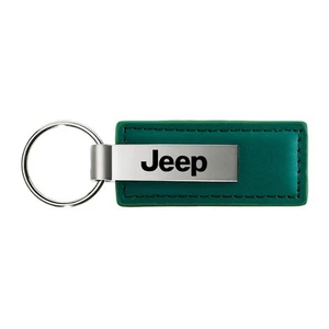 Jeep Green Leather Key Chain - Picture 1 of 7