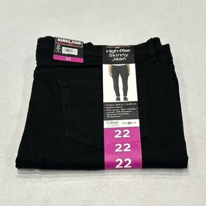 Kirkland Signature Women's High-Rise Skinny Jeans, Black, Size 22 - Picture 1 of 4