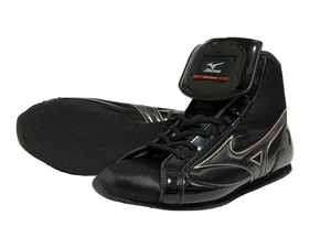 [Made to order] MIZUNO Short Boxing Shoes Original Black/Black/Gold Line w/ Bag - Picture 1 of 5