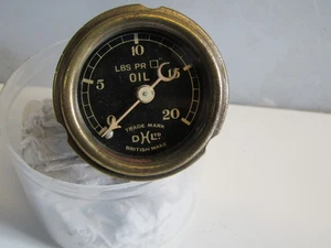 VINTAGE DAVID HARCOURT 20LB OIL PRESSURE GAUGE FIT AUSTIN 7 MORGAN AC RILEY MG - Picture 1 of 5