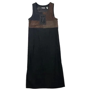 Amanda Smith Petite Dress Size PL Black Brown Lizard Logo Short Sleeveless - Picture 1 of 8