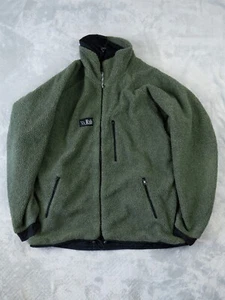 Rab Berber Vintage Reversible Deep Pile Fleece Jacket Size Large Black Green - Picture 1 of 8