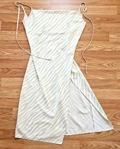 Girl's West Of Melrose Cocktail Slit Dress Spaghetti Strap Zebra Striped Small - Picture 1 of 8