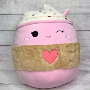 Squishmallows Jenny Hearts 16" Hot Chocolate Plush Valentine's Day Squat 2025 - Picture 1 of 7