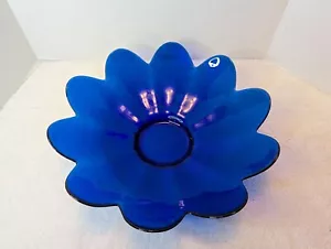 Vintage Murano Glas floral geformte Schale signiert Yalos Casa 13" Durchmesser Herzstück - Bild 1 von 8