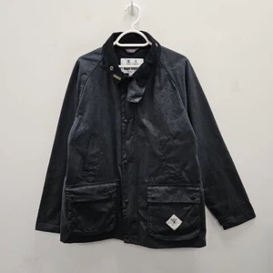 Barbour Beacon Paisley Bedale Wax Waterproof Country Navy Coat Jacket Large - Picture 1 of 10