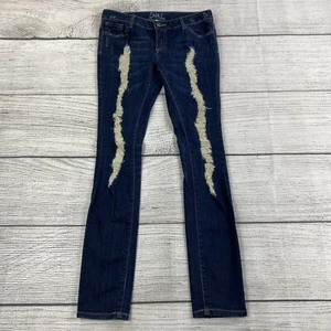 Pantalones de mezclilla ajustados de tiro bajo desgastados Chiqle para mujer talla 5 - elásticos - Imagen 1 de 13