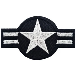 Parche bordado estrella de avión militar de EE. UU. insignia nacional ejército marino negro - Imagen 1 de 1