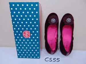NEW LINDSAY PHILLIPS JOY VELVET FLAT SHOES BURGUNDY WOMENS SZ 8 NEW 701546 - Picture 1 of 9