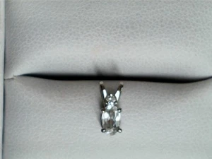 14 kt Weißgold Oval Weißtopas Anhänger 0,02 Rund Diamant Akzent 137535E - Bild 1 von 2