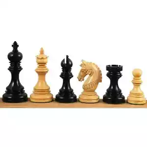 Set pezzi scacchi di lusso Staunton Stallone 4,1" - legno ebano triplo peso - Foto 1 di 6