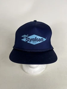 VTG Dow Styrofoam Trucker Hat Chemical Construction Blue Snapback Rope - Picture 1 of 6