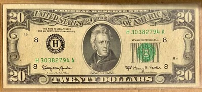 1963A $20 Twenty Dollar Bill Federal Reserve Note St Louis H 30382794 A - Image 1 of 2
