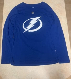 NHL Tampa Bay Lightning Shirt Boys L (14-16) Blue Kucherov #86 Long Sleeve Shirt - Picture 1 of 4