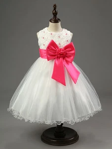 Wedding Party Flower Girl's Big Bow Dress Sparkle Tulle Pageant Formal Dress 2-8 - Picture 1 of 28
