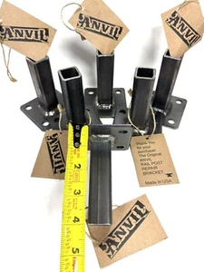 Lote de 6 pack SELD reparación poste metálico para BARANDILLA 1" cuadrados patas 4"h 3" x 3" PLACA - Imagen 1 de 6