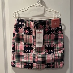 NWT Gymboree GIRLS 7 Skirt/Skort Smart Girls Rule Pink Plaid Patchwork Vintage - Picture 1 of 8