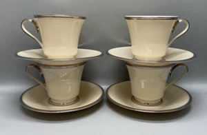 Lenox SOLITAIRE 8 Piece Cup & Saucer Sets 4 Cups 4 Saucers More Items Here - Picture 1 of 3