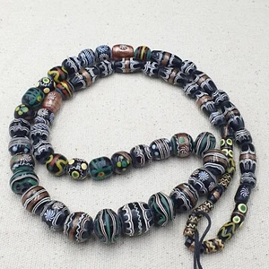 Venetian Style Aventurine Glass Beaded Necklace - Picture 1 of 24