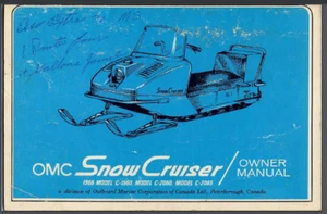 1966 OMC Snow Cruiser SNOWMOBILE Bedienungsanleitung Katalog Buch 20 Seiten - Bild 1 von 1
