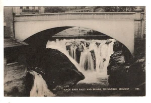 Black River Falls and Bridge Springfield Vermont Postcard VT - Picture 1 of 2