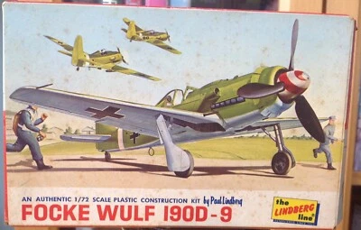 Lindberg 1:72 WWII Focke Wulf I90D-9 Vintage Model Airplane Kit 433-39, Complete - Image 1 of 4