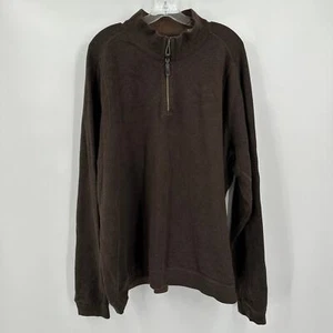 Maglione Tommy Bahama uomo 1/4 zip taglia XXL marrone cioccolato outdoor escursionismo - Foto 1 di 7