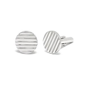 Men's Sterling Silver Cufflinks Classic Round Handmade Cufflink Jewelry - Picture 1 of 5