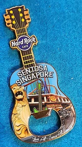 SENTOSA SINGAPORE THEME PARK MERLION BOTTLE OPENER GUITAR MAGNET Hard Rock Cafe - Picture 1 of 1