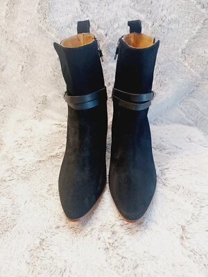 Mujer Alberto Fermani Talla Cremallera Punta Negro Gamuza Botín Talla 8 (39) Nuevo Foto 1 de 4