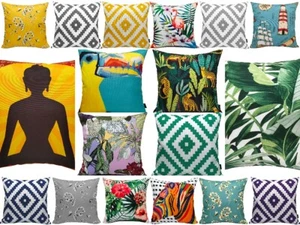 Waterproof Designer Cushion Covers Outdoor Indoor Garden cushion covers 18"/43cm - Picture 1 of 19