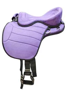 Violet Treeless Synthetic Suede Freemax Horse English Saddle In 14 Size - Picture 1 of 6