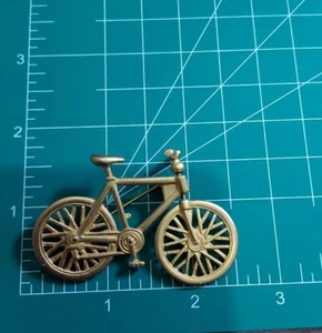 Vintage Sign JJ Bicycle Pin Brooch Moving Handle Bar & Front Will gold tone - Picture 1 of 4