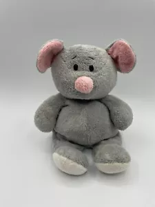 Ty Pluffies SQUEAKIES Grigio Grigio Topo 9" Peluche Imbottito Rosa Naso Orecchie 2007 - Foto 1 di 8