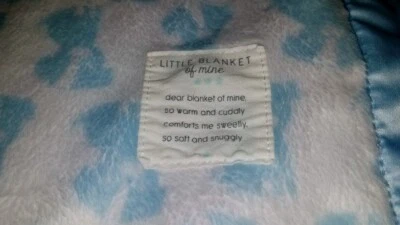 Carters Child of Mine Minky Blue Puppy Dog Lovey Little Security Blanket Dot  - Image 1 of 4