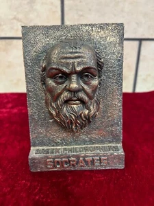 Socrates bronze embossed face Western Philosophy - Plato Aristotle Students - Picture 1 of 7